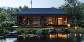 湖畔别墅与电力塔1