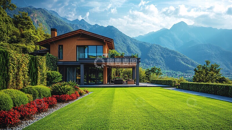 高清大图下载【趣麦麦图】山间整齐草坪1