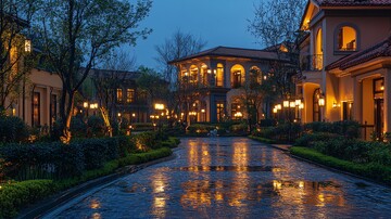 欧式别墅庭院照明1