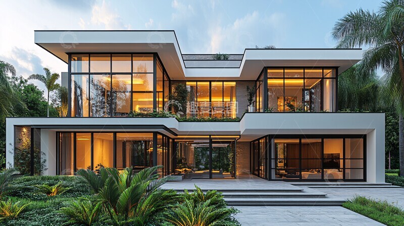 高清大图下载【趣麦麦图】白色别墅外景2