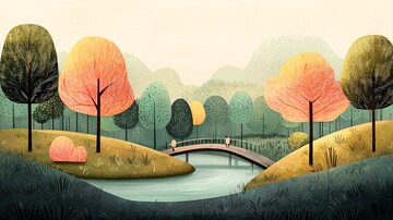童话森林河流小桥1