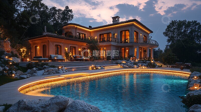 高清大图下载【趣麦麦图】岩石夜景照明2