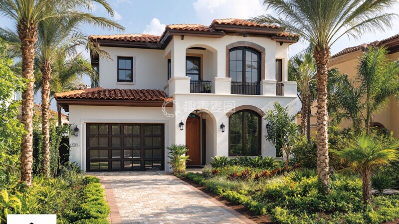 高清大图下载【趣麦麦图】白墙棕饰别墅1