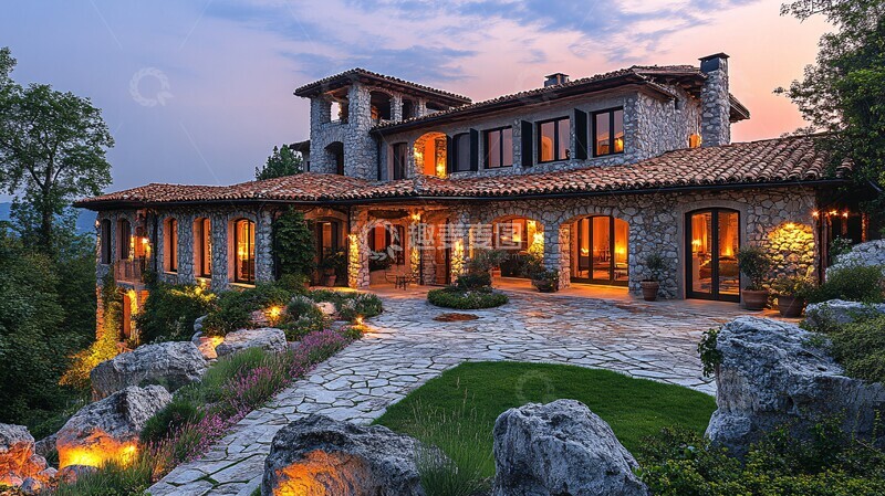 高清大图下载【趣麦麦图】岩石夜景照明1