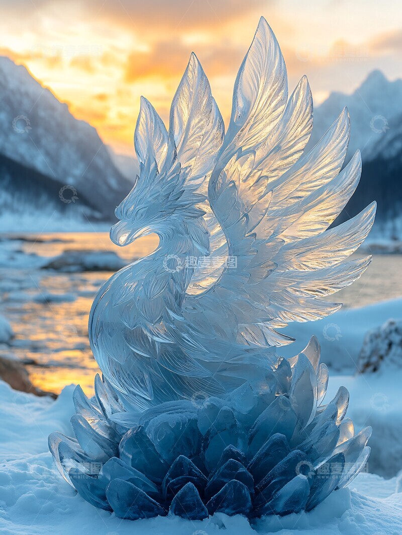 高清大图下载【趣麦麦图】冰雕神话生物