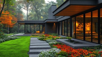 现代玻璃房花园