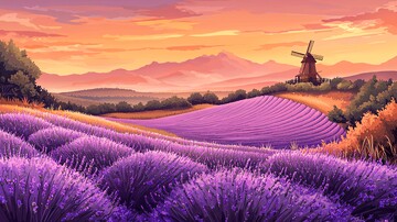 薰衣草风车薰衣草风车天空1