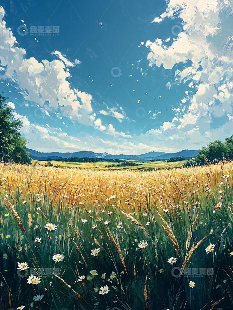 高清大图下载【趣麦麦图】夏日田野夏日田野绿色