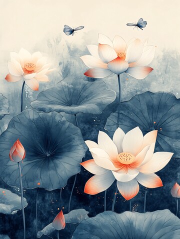 夏日荷塘龙船图2