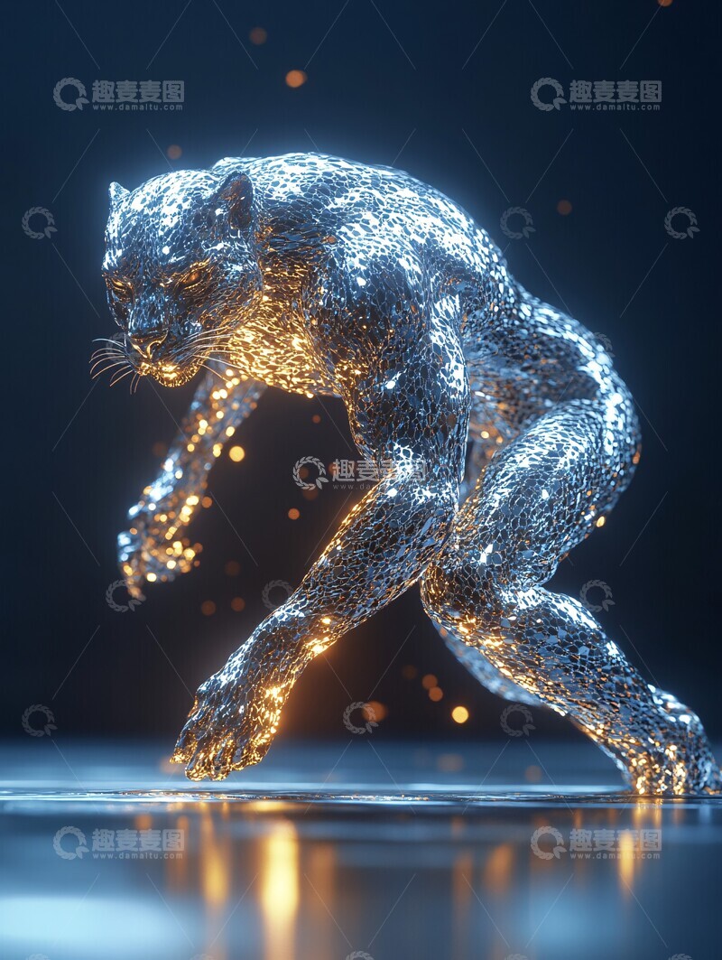 高清大图下载【趣麦麦图】银豹冰金站立舞台2