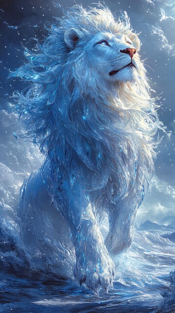 水晶狮子漫步冰原