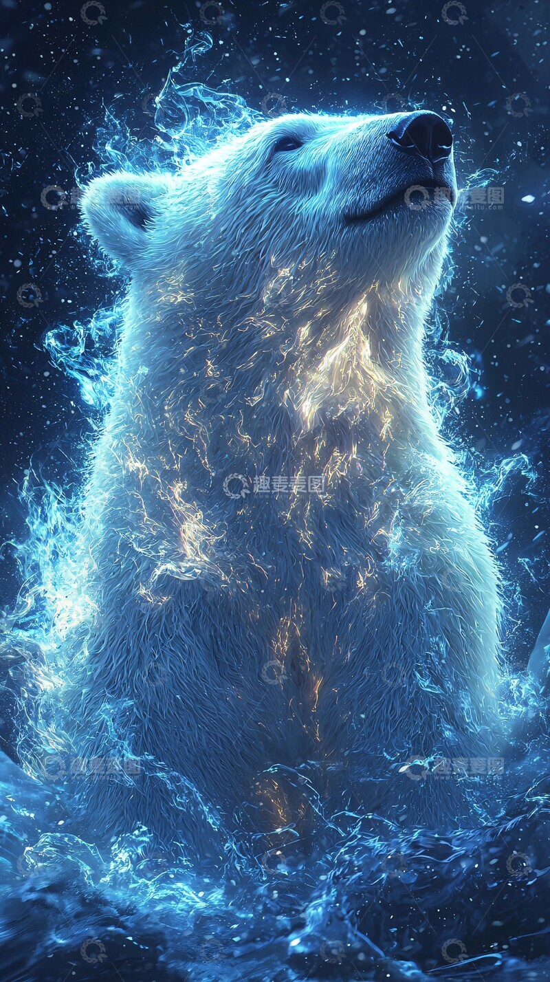 高清大图下载【趣麦麦图】极光冰原熊液体异界梦幻2
