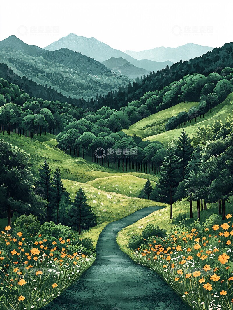 高清大图下载【趣麦麦图】夏日田野夏日田野绿色2