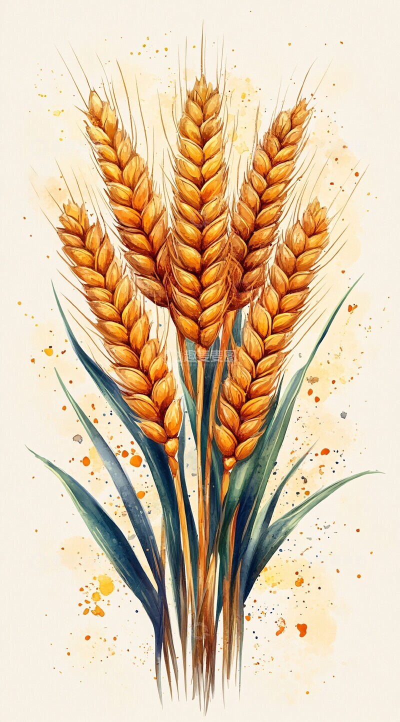 麦穗矢量手绘