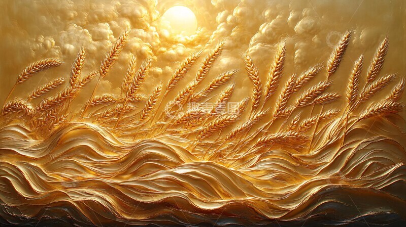高清大图下载【趣麦麦图】金色麦浪晨风中1