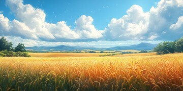 麦田与云朵麦田云朵天空