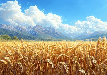 金色麦田与稻田2