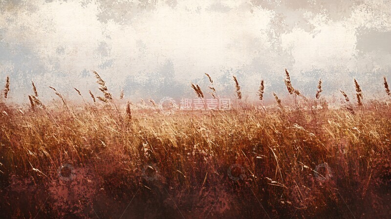 高清大图下载【趣麦麦图】麦田纹理插图