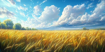 麦田与云朵麦田云朵天空2