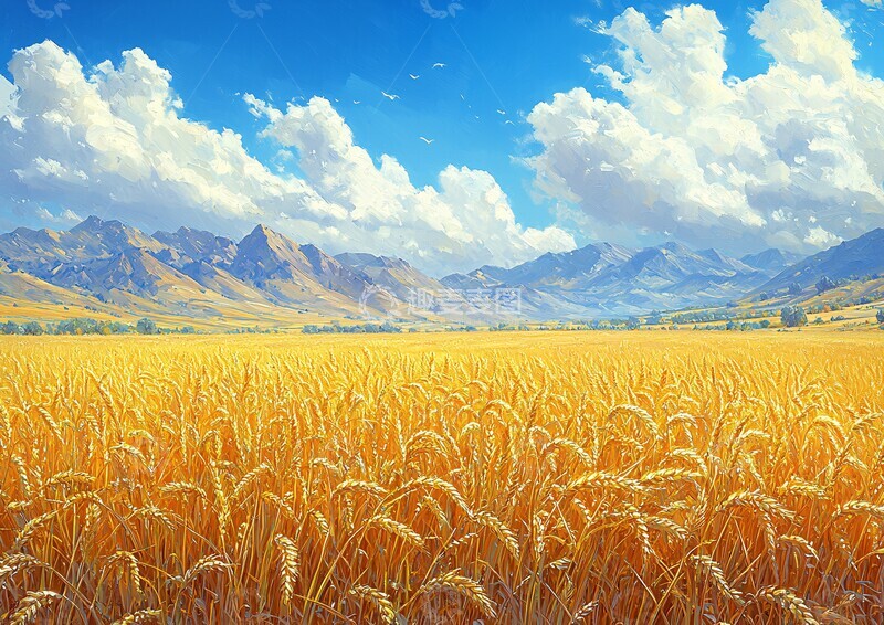 高清大图下载【趣麦麦图】金色麦田与稻田3