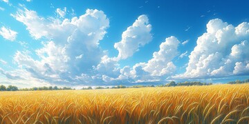 麦田与云朵麦田云朵天空1