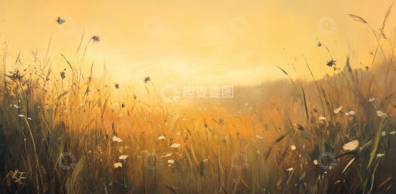 高清大图下载【趣麦麦图】草地与淡黄背景