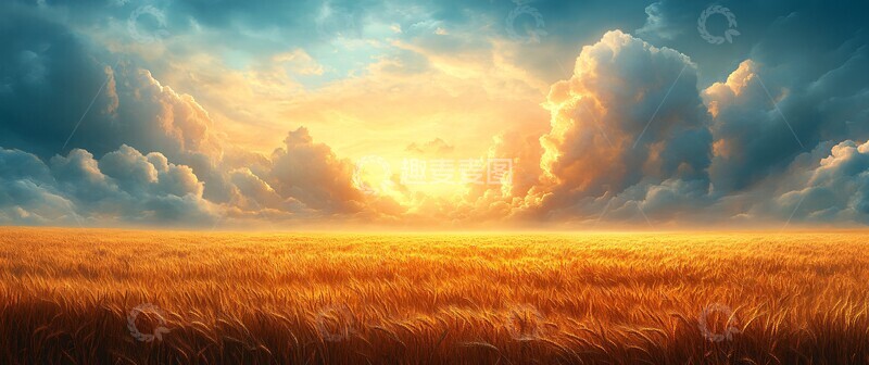 高清大图下载【趣麦麦图】无尽麦田风暴