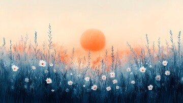 日落植物日落植物白色1