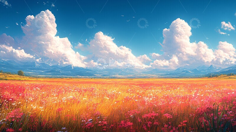 高清大图下载【趣麦麦图】风动草原草原颜色设计1