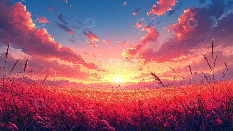 高清大图下载【趣麦麦图】风动草原草原颜色设计2