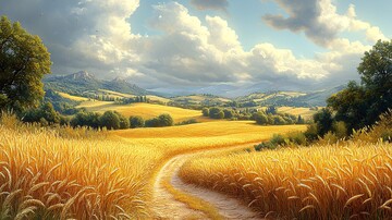 麦田风光麦田风光自然