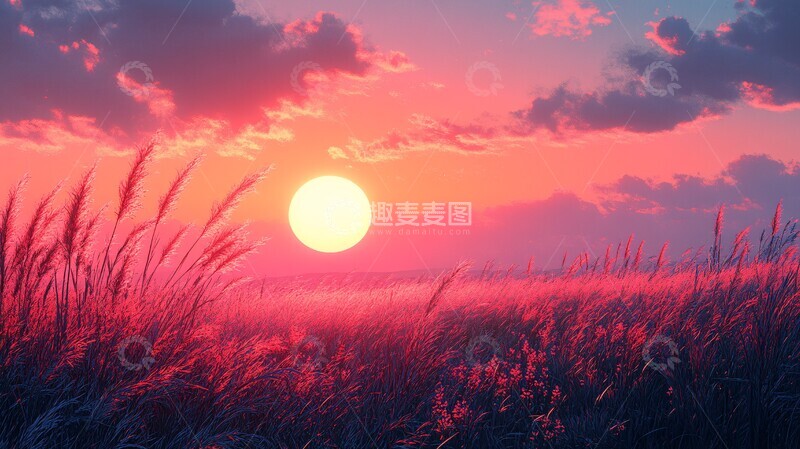 高清大图下载【趣麦麦图】风动草原草原颜色设计