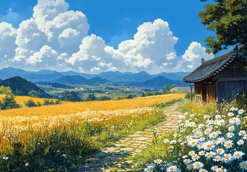 金色平原与蓝天1