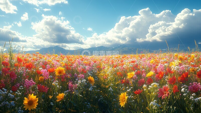 高清大图下载【趣麦麦图】麦田花海蓝天