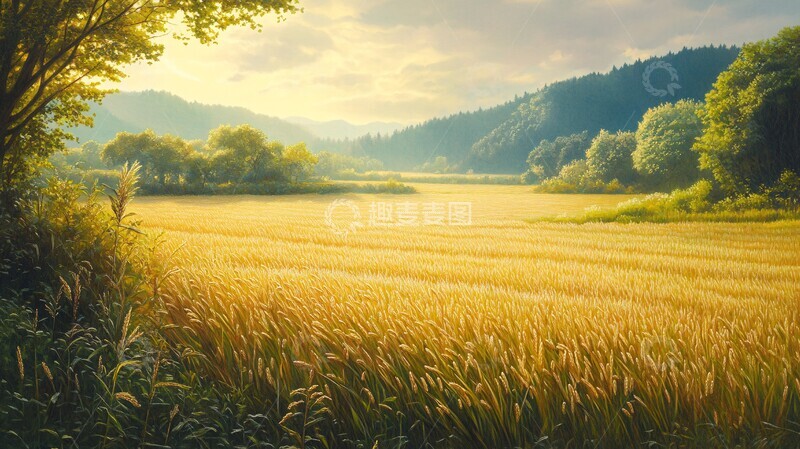 高清大图下载【趣麦麦图】稻谷丰收的季节3