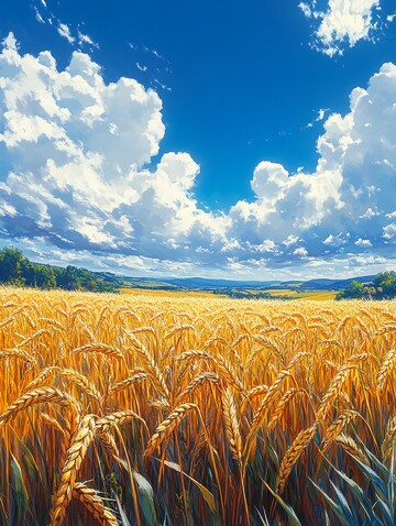 麦田云天麦田金色蓝色