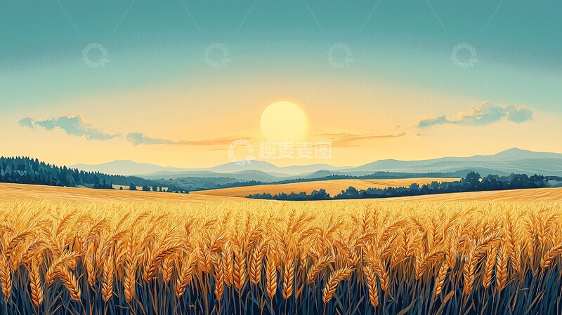 高清大图下载【趣麦麦图】麦田景观麦田景观简约