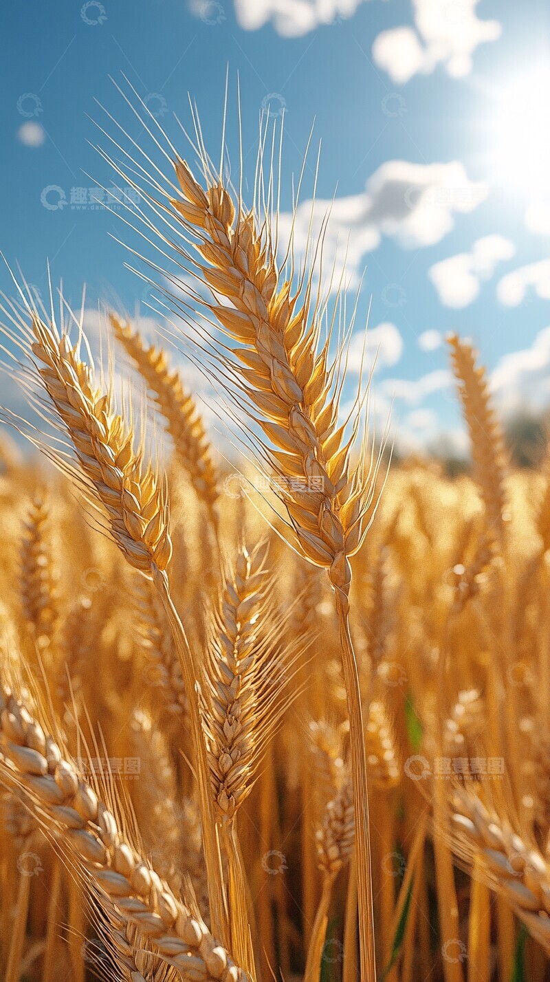 高清大图下载【趣麦麦图】小麦生长蓝天白云