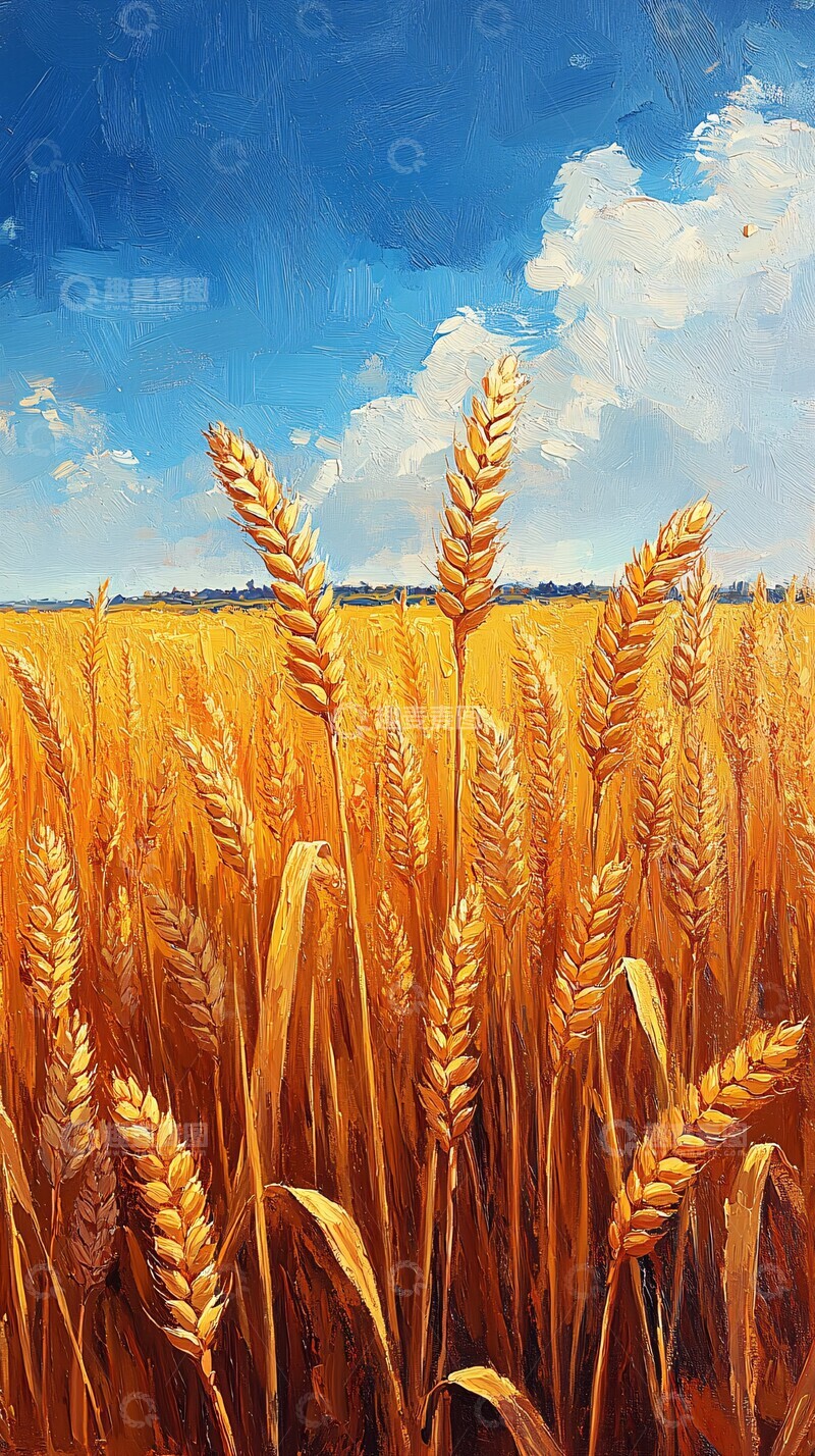 高清大图下载【趣麦麦图】秋日麦田谷穗1