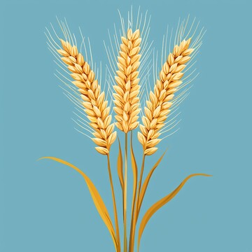 黄色小麦蓝背景