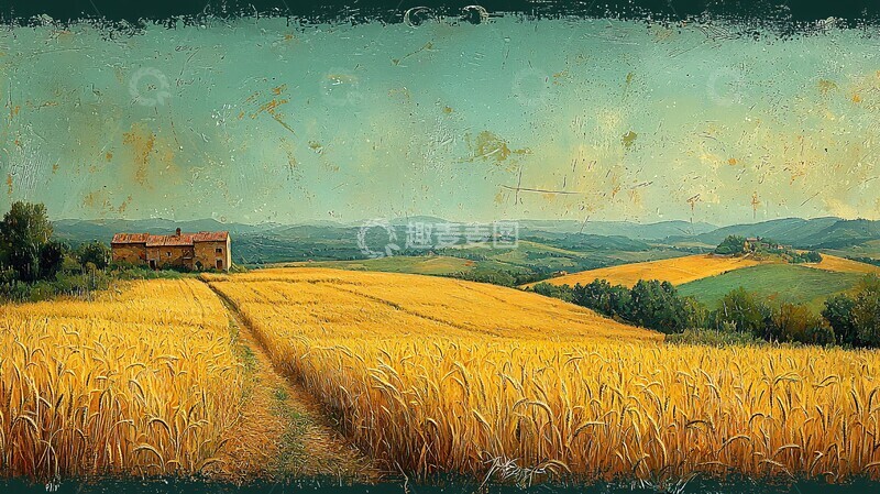 高清大图下载【趣麦麦图】麦田与远山麦田远山风景1