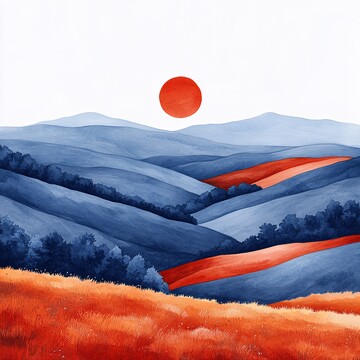 英式山丘线条图1