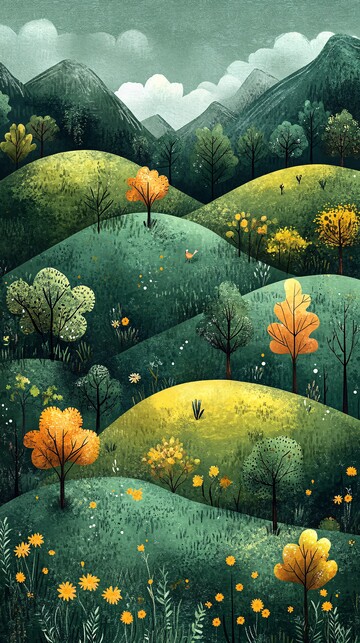 绿坡小树绿坡小树天空1