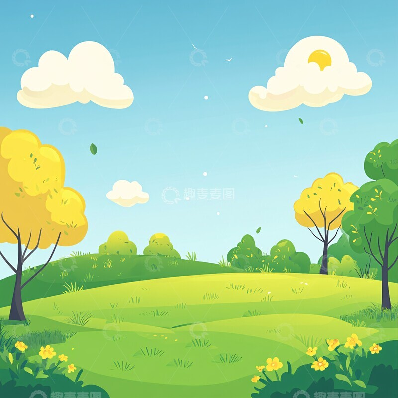 高清大图下载【趣麦麦图】卡通公园矢量插画