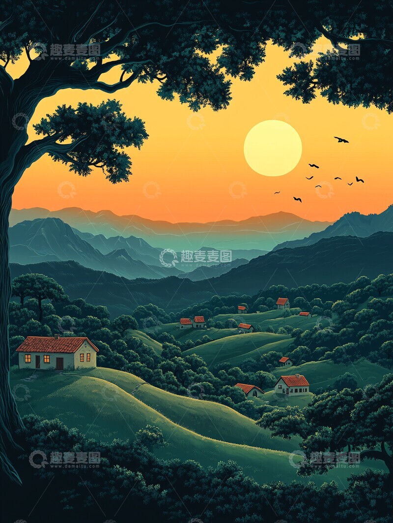 高清大图下载【趣麦麦图】绿意山林绿意山林平面1