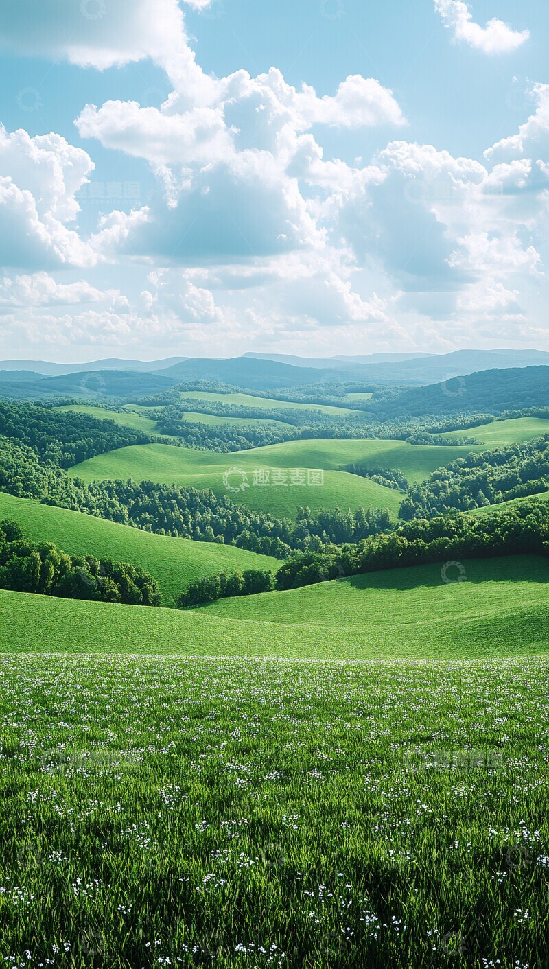 草地蓝天背景图