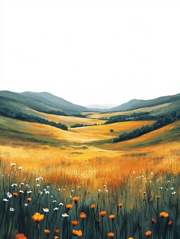 草原风光草原山丘天空