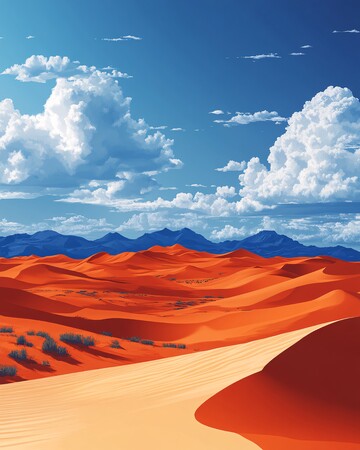 橙色沙丘与蓝天