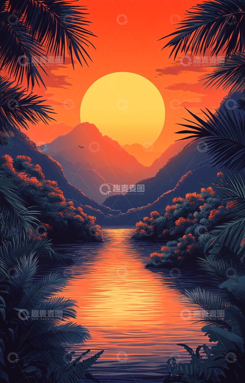 高清大图下载【趣麦麦图】草原河谷设计图1