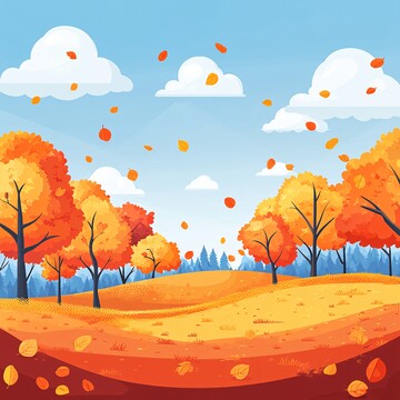 秋日树林秋日树林橙色